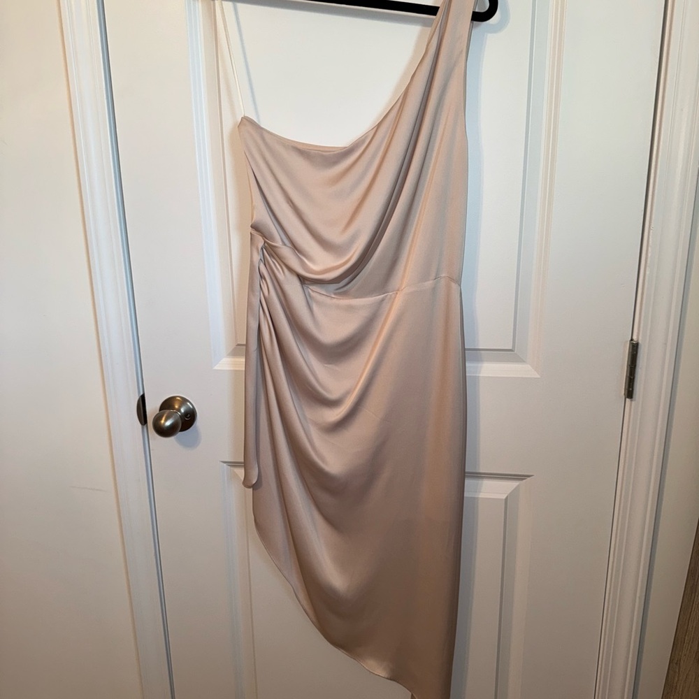 Ramy Brook Asymmetrical One-Shoulder Dress in Cream